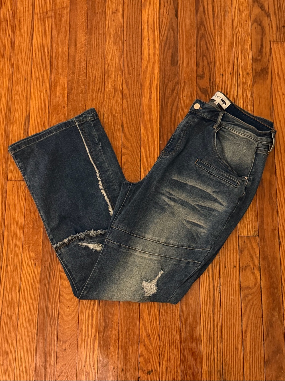 Distressed Dark wash Denim Jeans